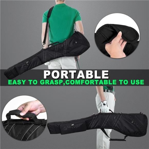 Small Golf Bags, Light Multi-Colour, Sunday Golf Carry Bag Foldable - Picture 5 of 7